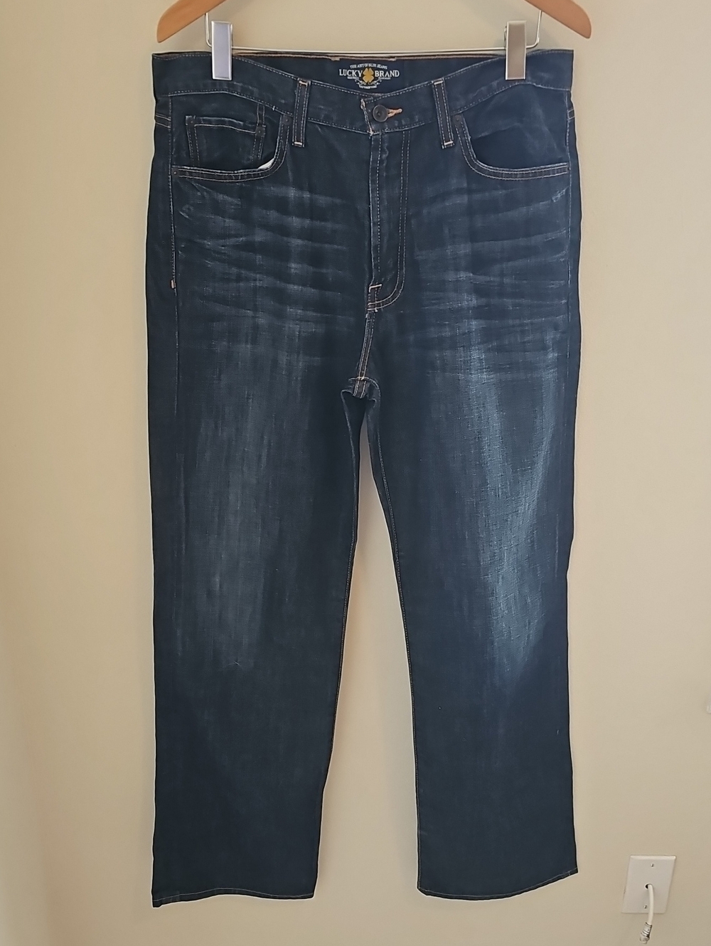 Lucky Brand 181 Relaxed Straight Jeans Mens Size 34 Dark Wash Denim Casual